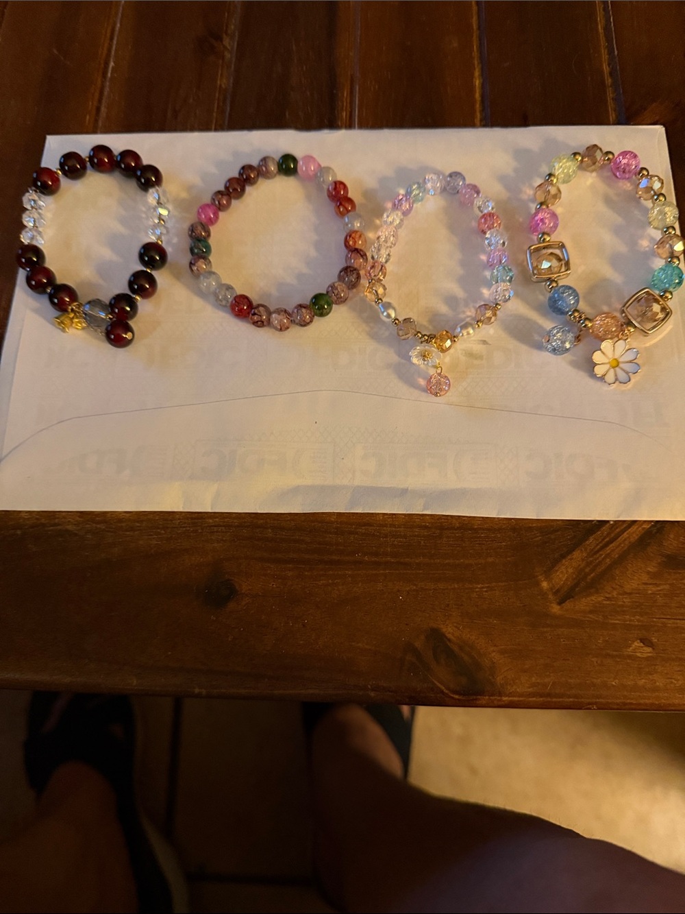 Multi-Color Beaded Stretch Bracelet Set - of 4